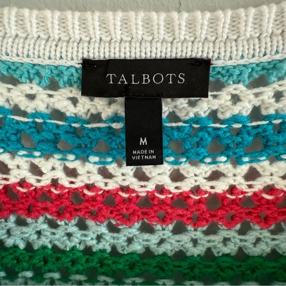 Talbots Multicolor Cotton Knit Tank Top, Size M - Picture 3 of 5